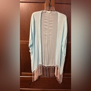 Light Blue Kimono with Fringe